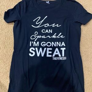 Size large workout sparkle funny saying shirt
